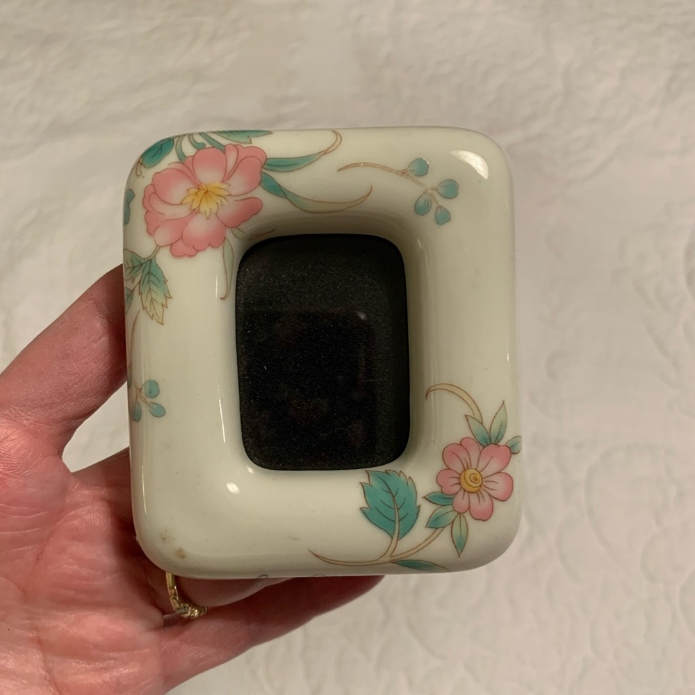 Vintage Sandra Pailet Picture Floral Porcelain Mini Frame